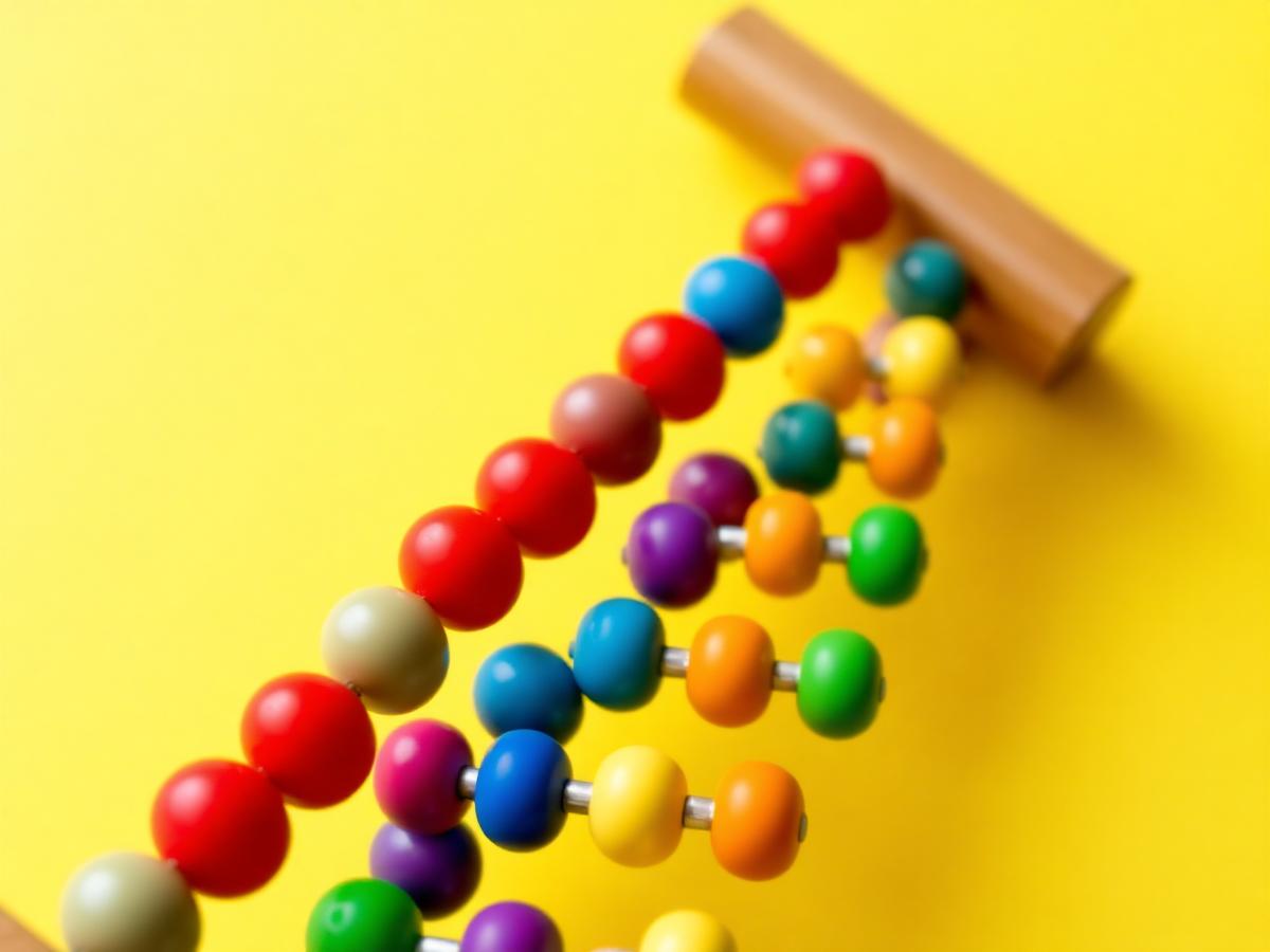 Colourful abacus beads used in Genius Abbacus classes